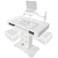 ProX Control Tower DJ Podium and Cases (for Pioneer DDJ-REV7, XDJ-XZ, FLX10 & Rane 4), White Finish PRX-XZF-DJCTWCASE